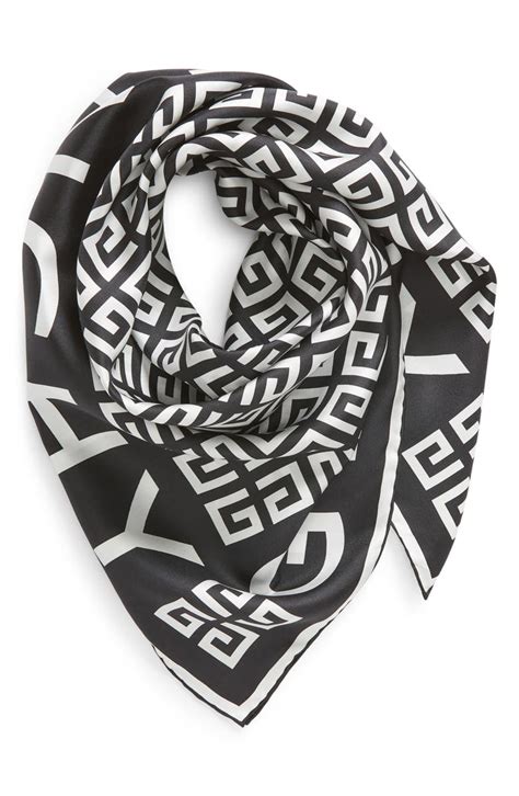 Givenchy 4G Monogram Silk Twill Square Scarf